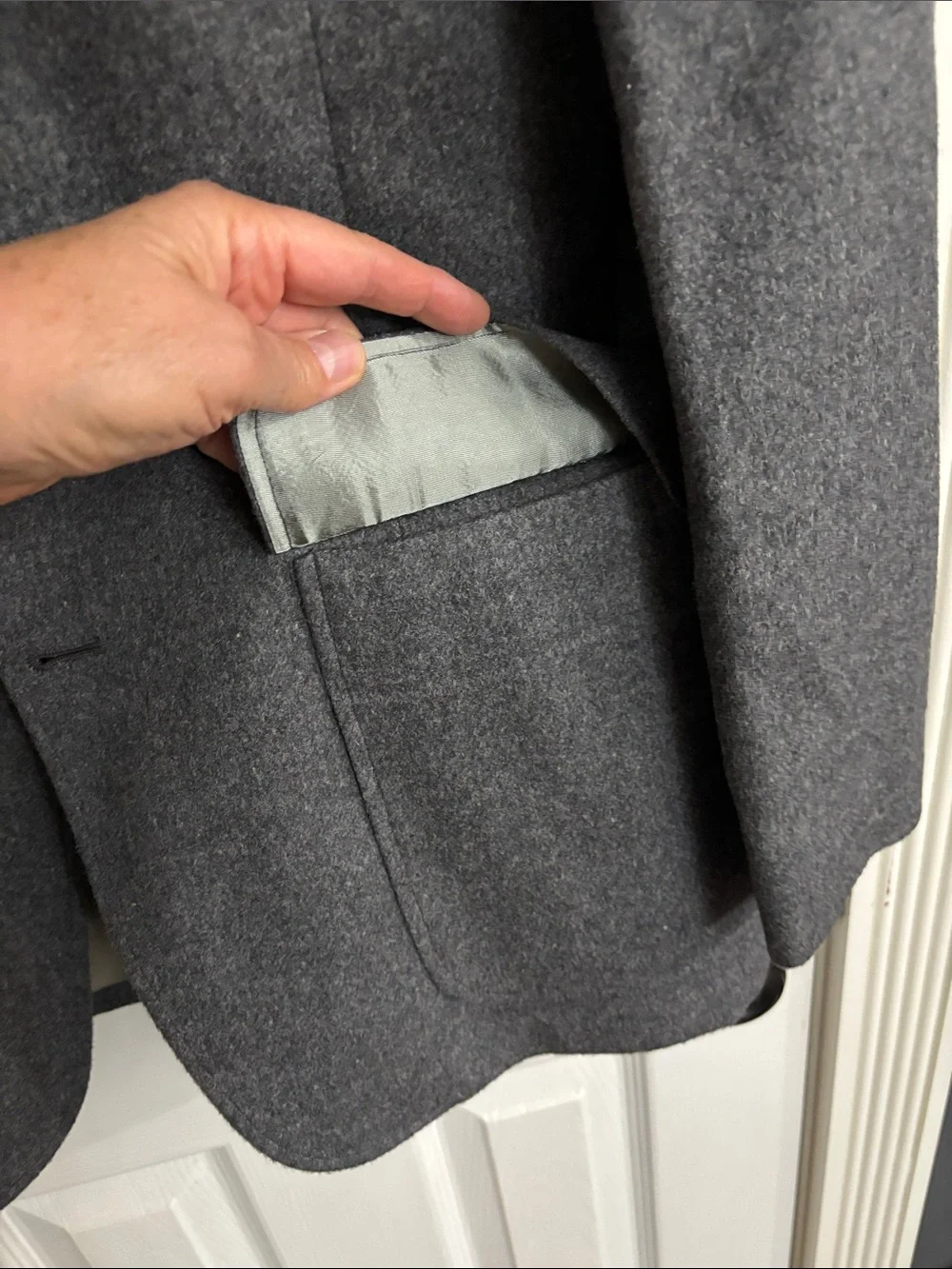 Classic Men's Gray Camel Hair Wool Blazer